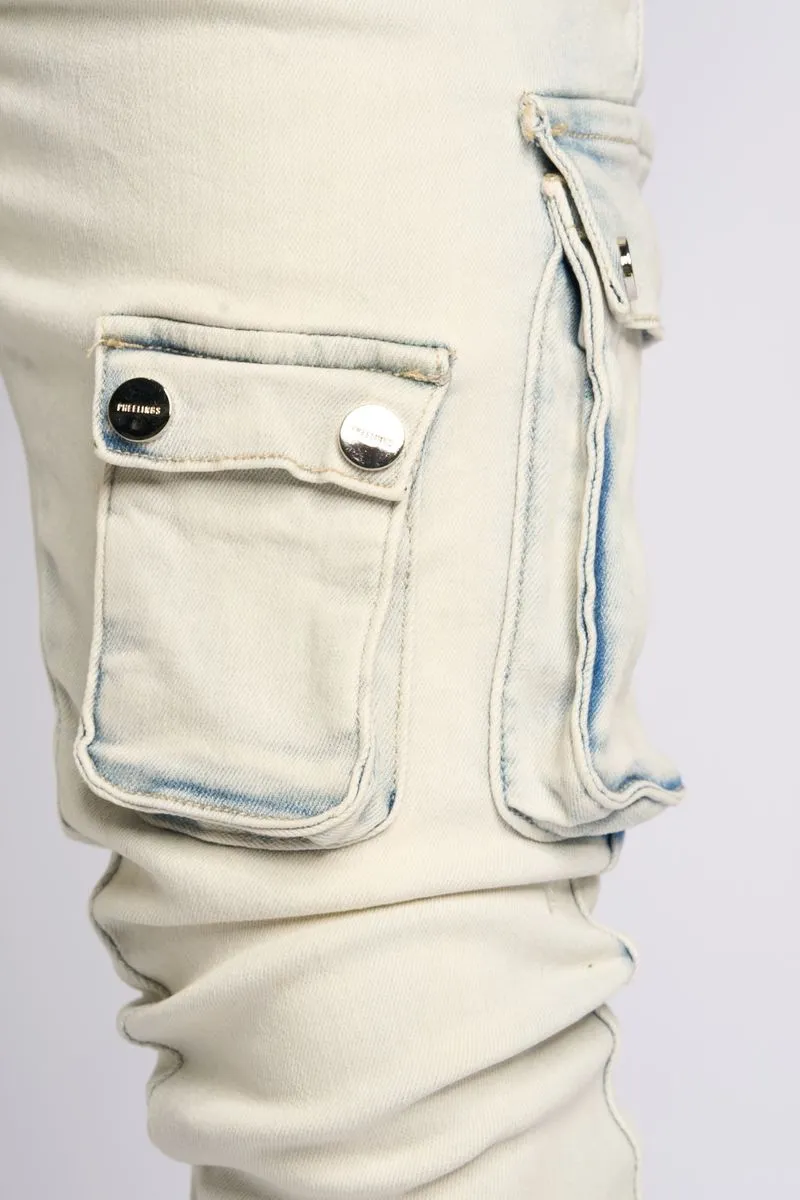 PHEELINGS PHEELING ALONE STACK CARGO DENIM (LIGHT BLUE)