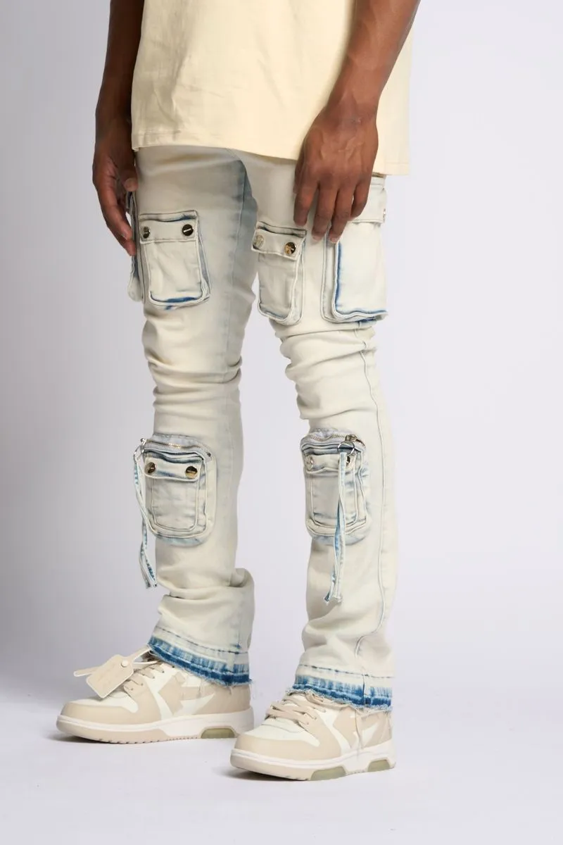 PHEELINGS PHEELING ALONE STACK CARGO DENIM (LIGHT BLUE)