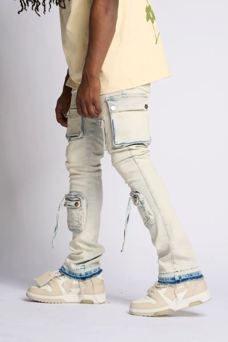PHEELINGS PHEELING ALONE STACK CARGO DENIM (LIGHT BLUE)