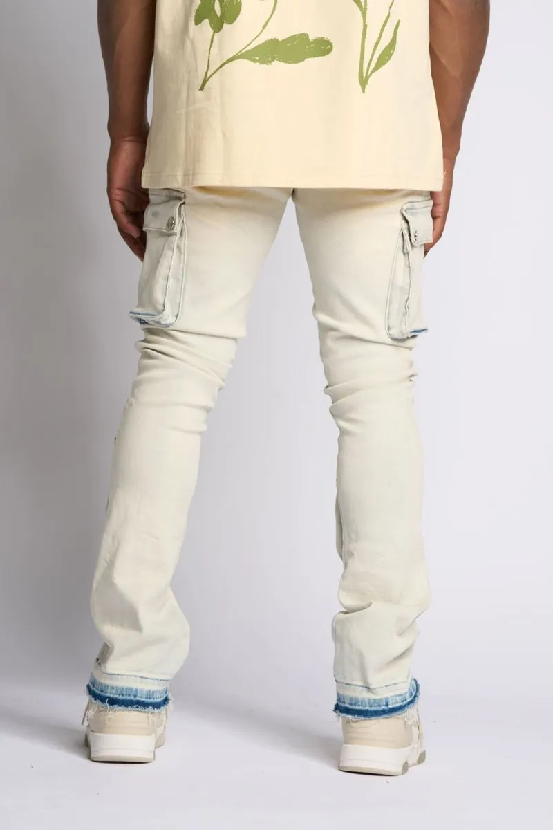 PHEELINGS PHEELING ALONE STACK CARGO DENIM (LIGHT BLUE)