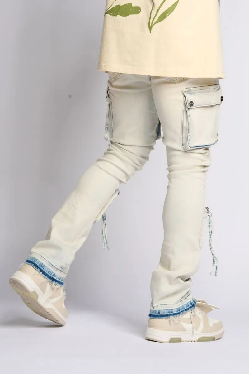 PHEELINGS PHEELING ALONE STACK CARGO DENIM (LIGHT BLUE)