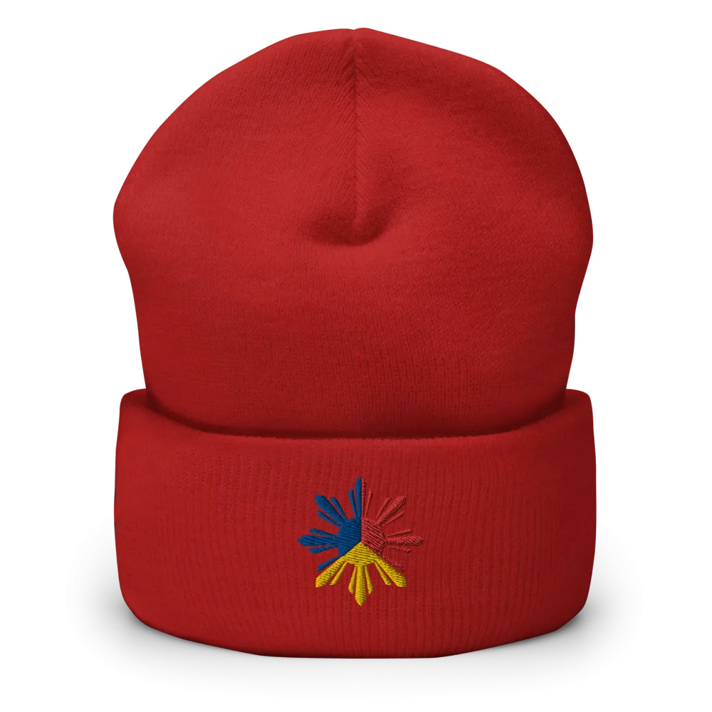 Philippines Tricolor Sun Cuffed Beanie