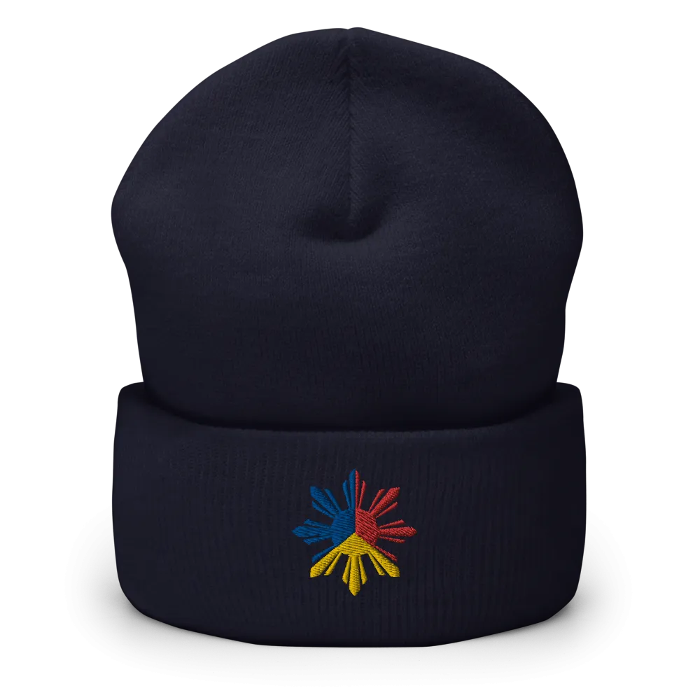 Philippines Tricolor Sun Cuffed Beanie