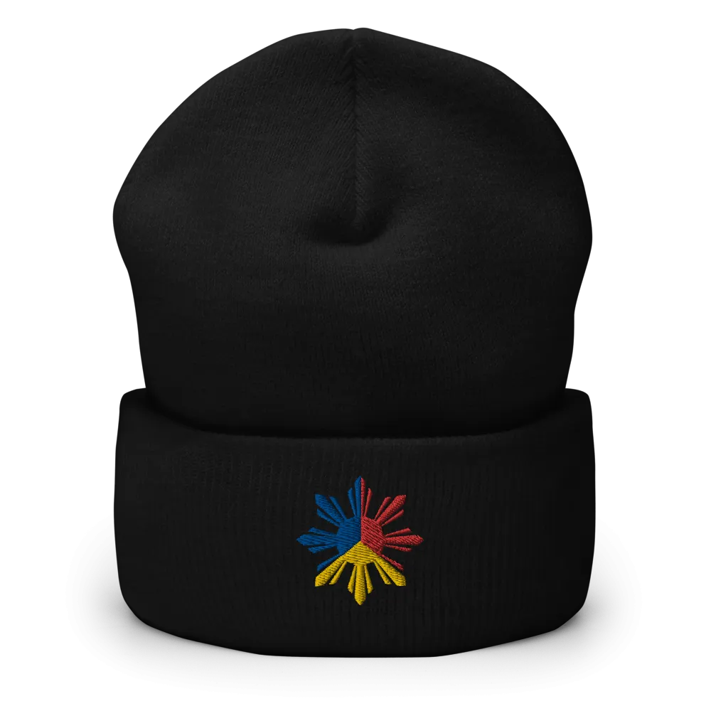 Philippines Tricolor Sun Cuffed Beanie