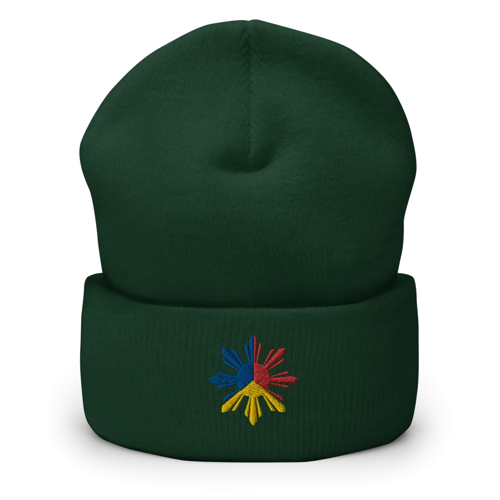 Philippines Tricolor Sun Cuffed Beanie