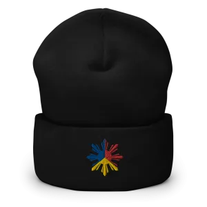 Philippines Tricolor Sun Cuffed Beanie