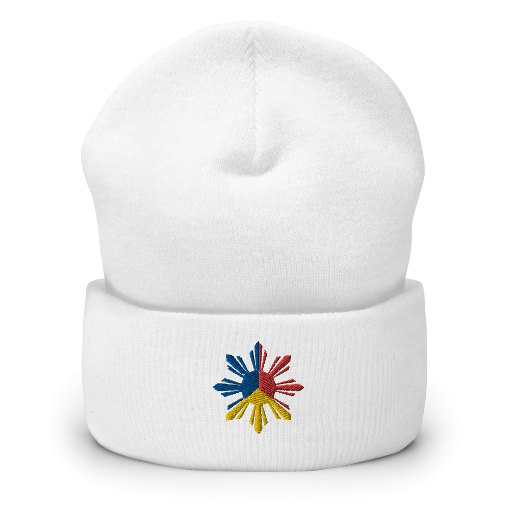 Philippines Tricolor Sun Cuffed Beanie
