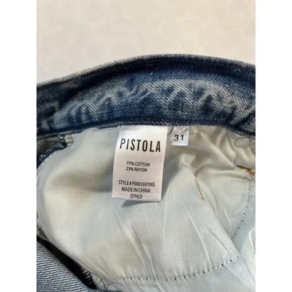Pistola Jeans 31 Ruby High Rise Palazzo Denim Wide Flare Leg Othello Wash