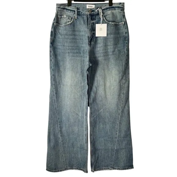 Pistola Jeans 31 Ruby High Rise Palazzo Denim Wide Flare Leg Othello Wash