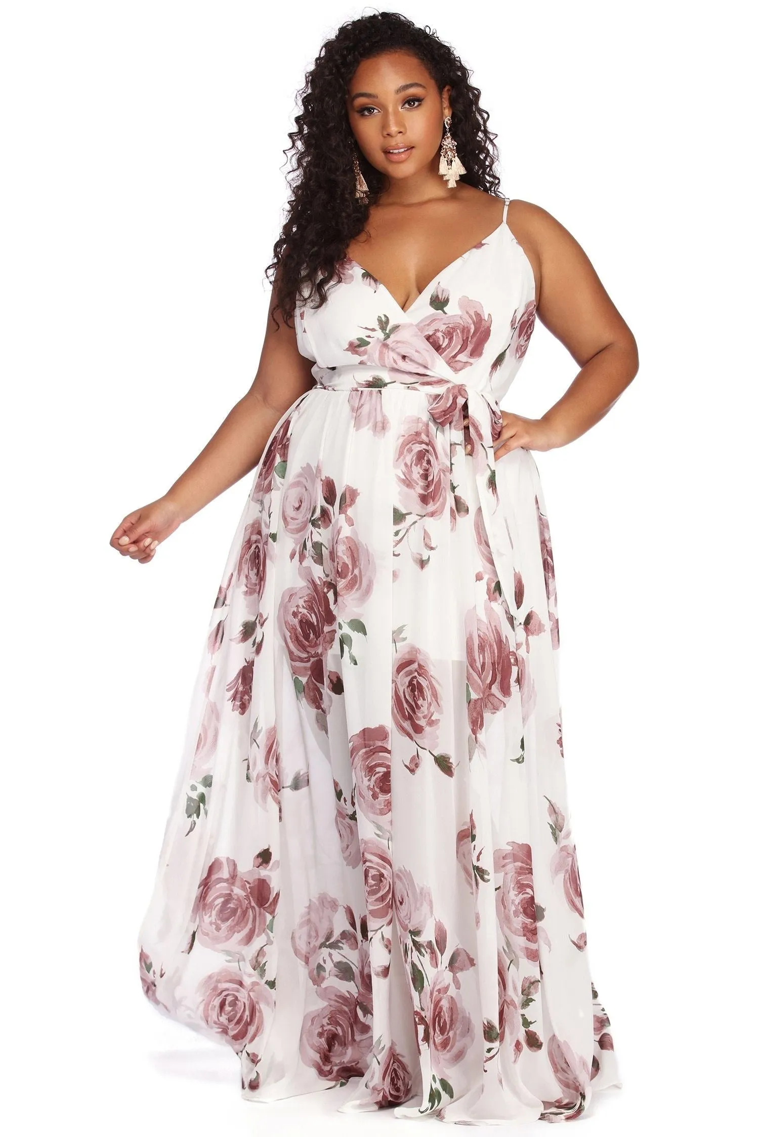 Plus Helena Formal Charming Sleeveless Chiffon Dress