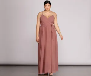 Plus Helena Formal Charming Sleeveless Chiffon Dress