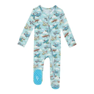 Posh Peanut | Posh Planes - Footie Zippered One  Piece