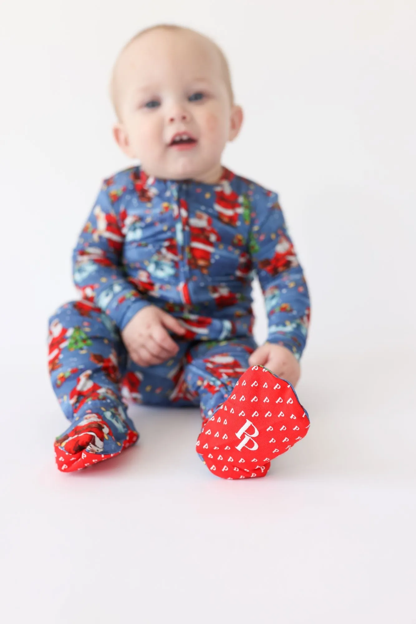 Posh Peanut Santa Claus Footie with Zipper