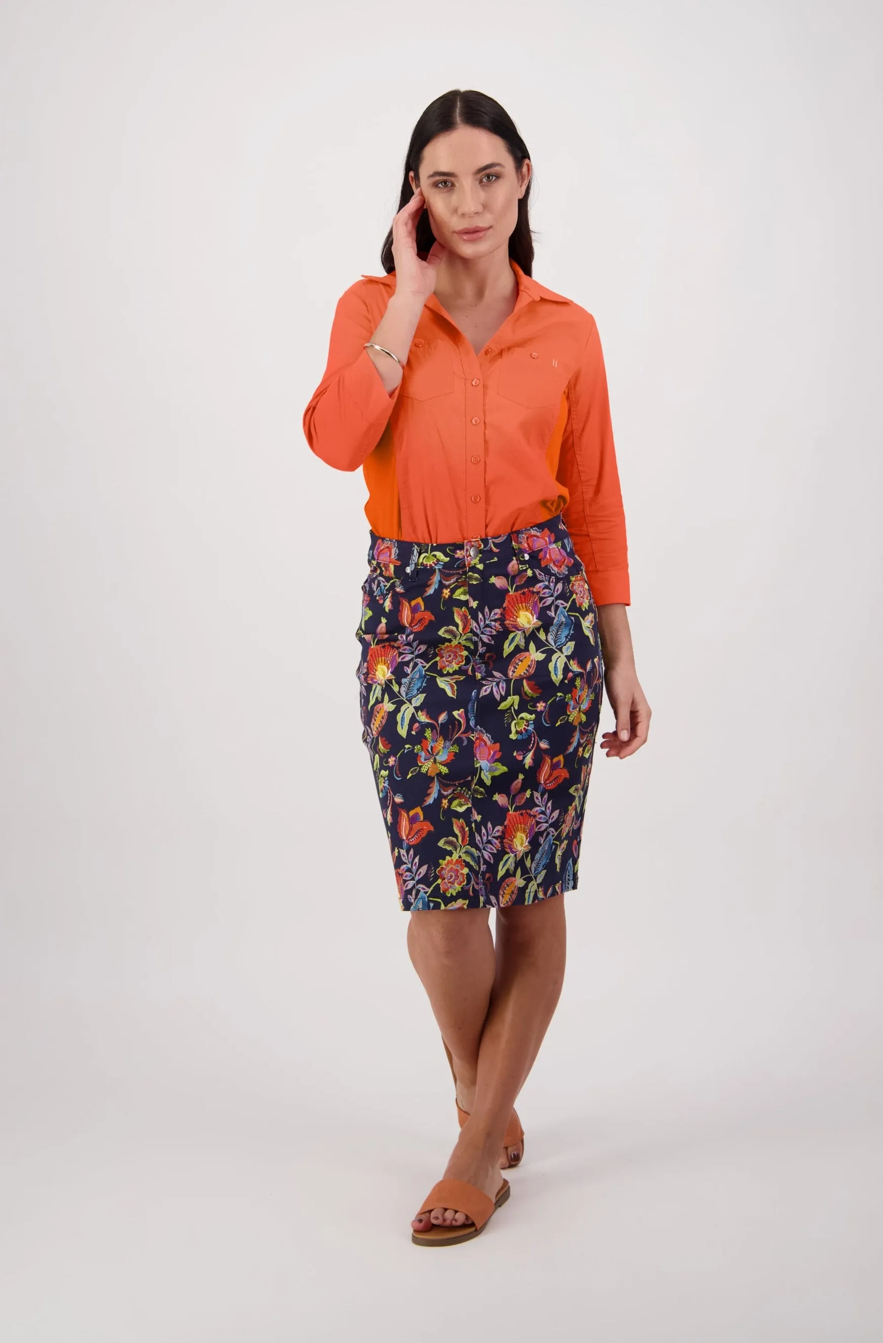 Printed Lightweight Skirt - Brazil
