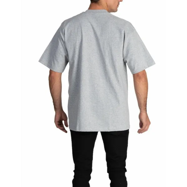 Pro Club Heavyweight Short Sleeve Embroidered Box Logo Tee - GRAY