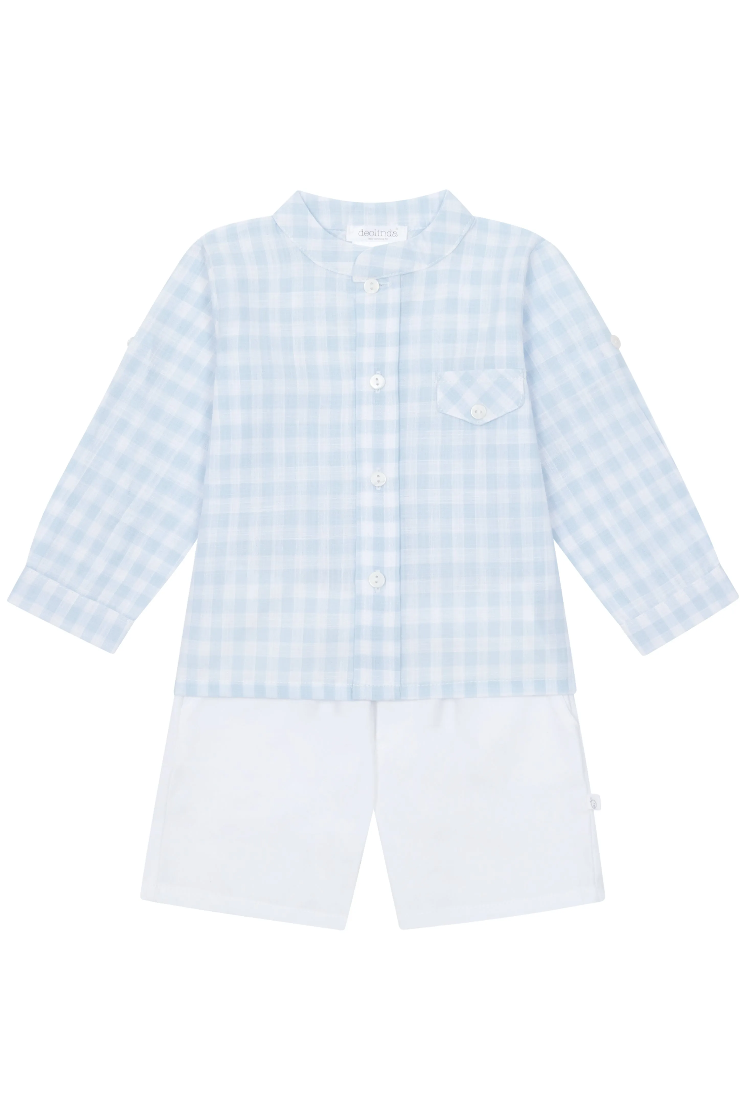 "Gabe" Baby Blue Gingham Shirt & Shorts