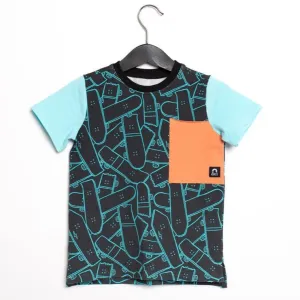 RAGS Short Sleeve Big Pocket Kids Tee - Skateboard Jungle