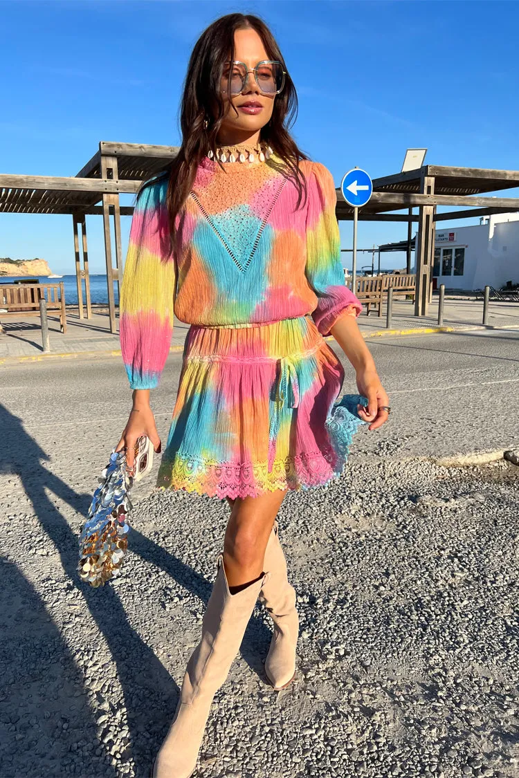 Rainbow Ombre Nieve Mini Dress