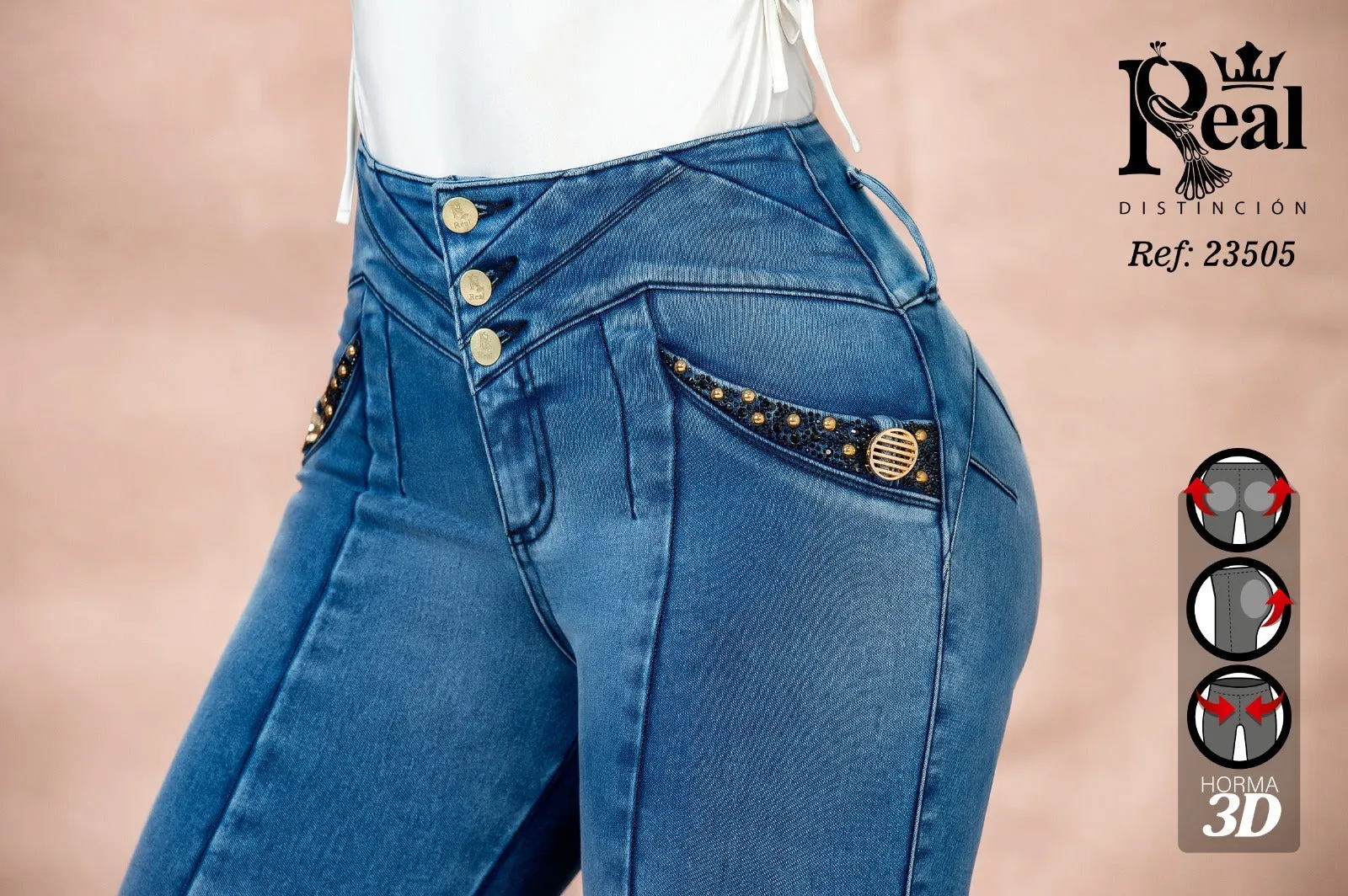 REAL JEANS CON REALCE LIGHT BLUE