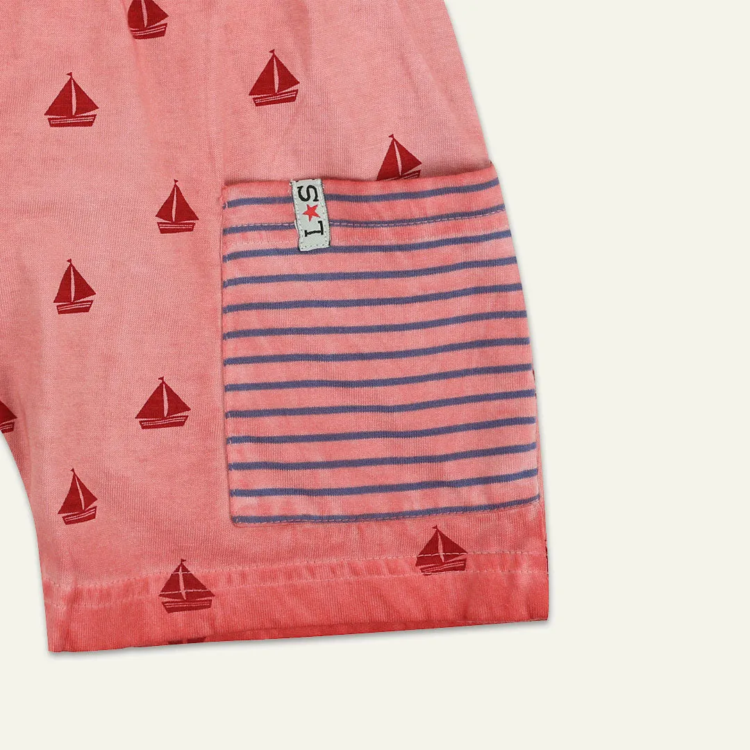 Red Ship Print Shorts