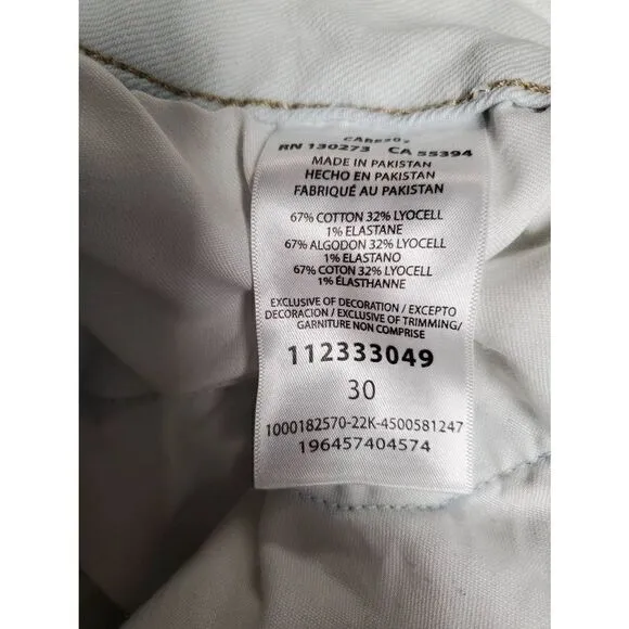 Rent the runway Lee high rise pleated light blue 2 button denim jeans boho Sz 30