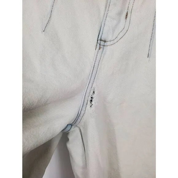 Rent the runway Lee high rise pleated light blue 2 button denim jeans boho Sz 30