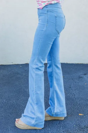 RESTOCK: Faye Pull-on Flares - Light Wash