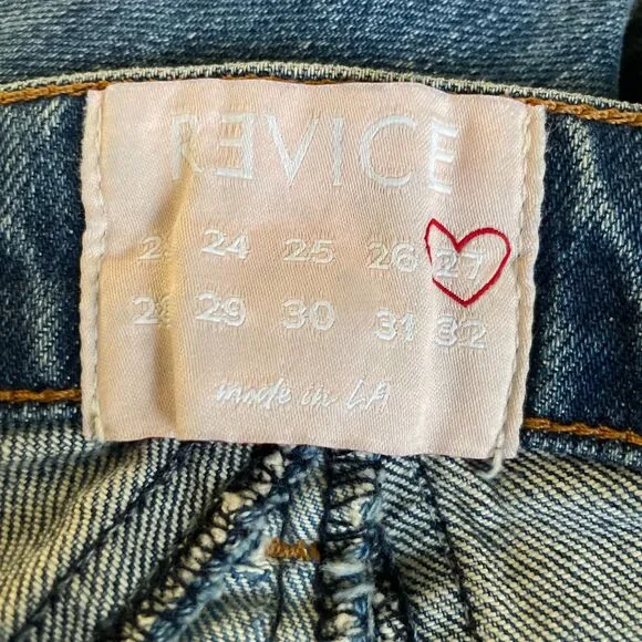 Revice Venus Stargazer Jeans size 27 with Star Embroidery Design Cropped Denim