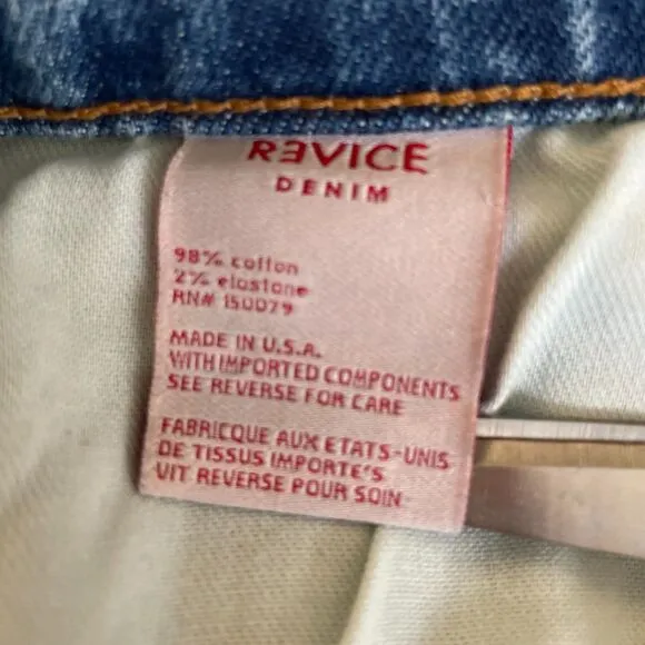 Revice Venus Stargazer Jeans size 27 with Star Embroidery Design Cropped Denim