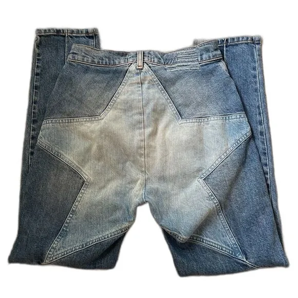 Revice Venus Stargazer Jeans size 27 with Star Embroidery Design Cropped Denim