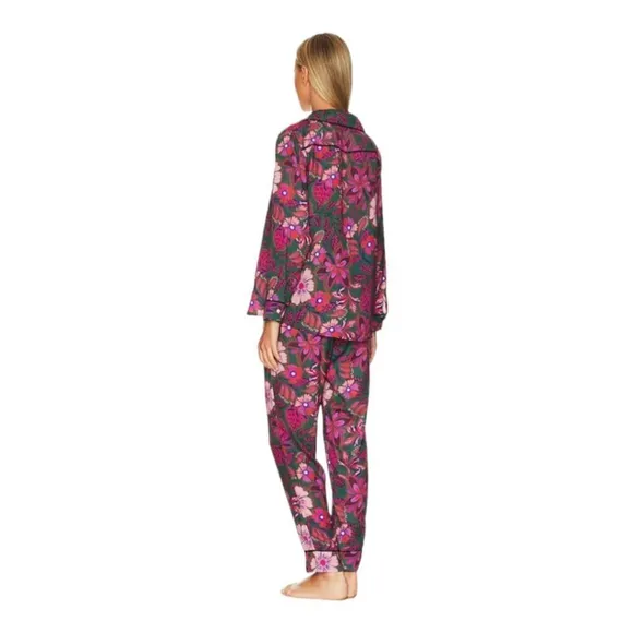 REVOLVE x Plush Faux Dark Green Floral Pj Set   EYE Mask sz S