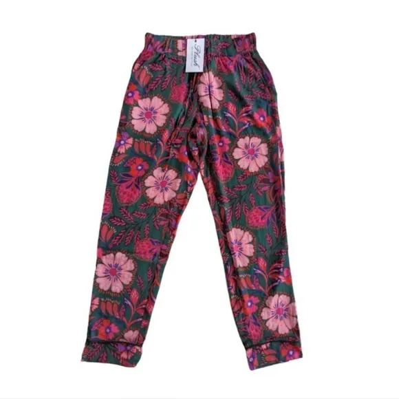 REVOLVE x Plush Faux Dark Green Floral Pj Set   EYE Mask sz S