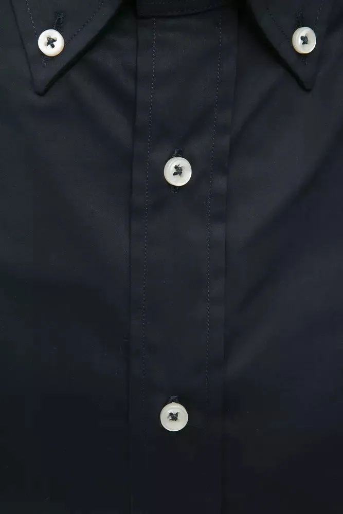 Robert Friedman Black Cotton Men Shirt