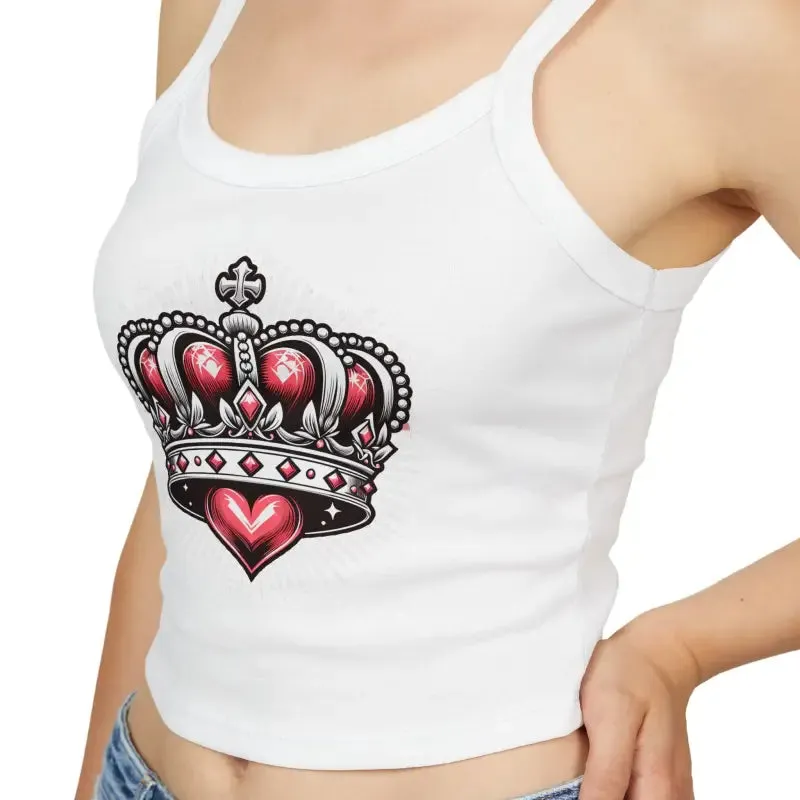 Royal Heart Crown Spaghetti Strap Tank for Instant Chic