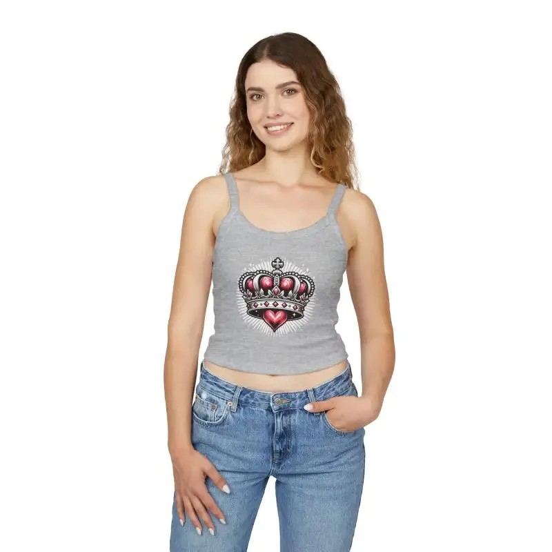 Royal Heart Crown Spaghetti Strap Tank for Instant Chic