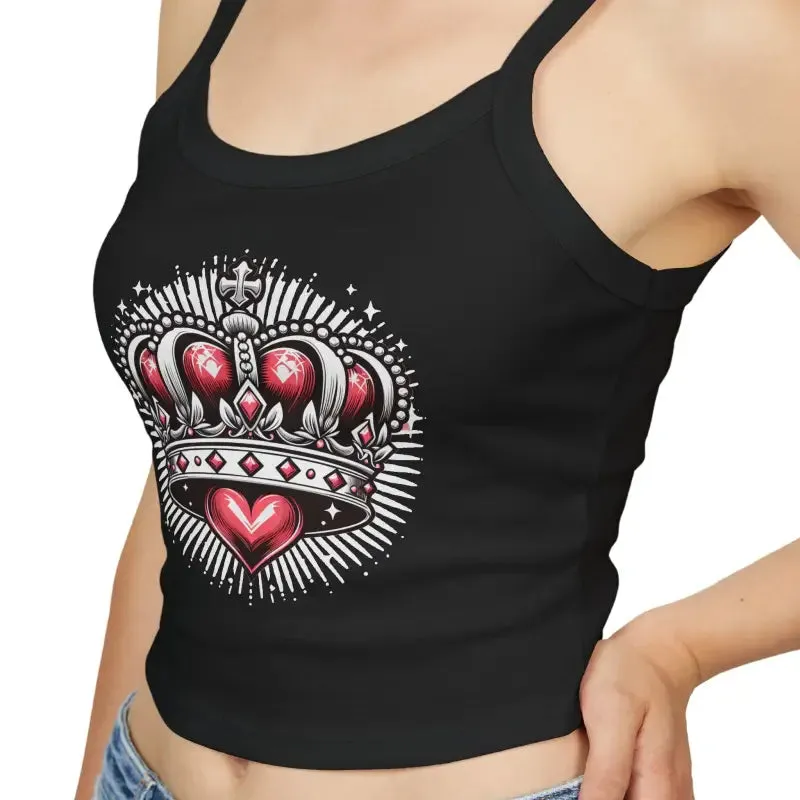 Royal Heart Crown Spaghetti Strap Tank for Instant Chic