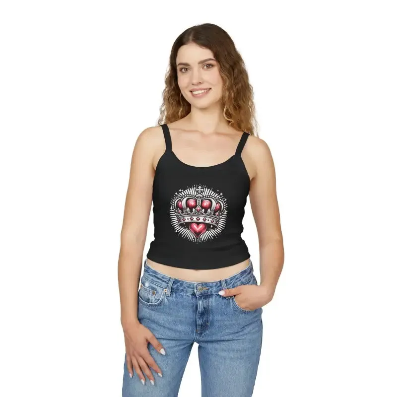 Royal Heart Crown Spaghetti Strap Tank for Instant Chic