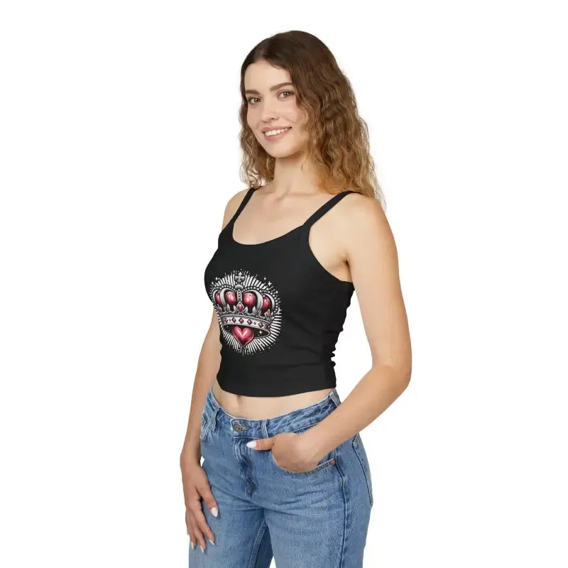 Royal Heart Crown Spaghetti Strap Tank for Instant Chic