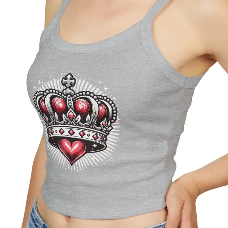 Royal Heart Crown Spaghetti Strap Tank for Instant Chic