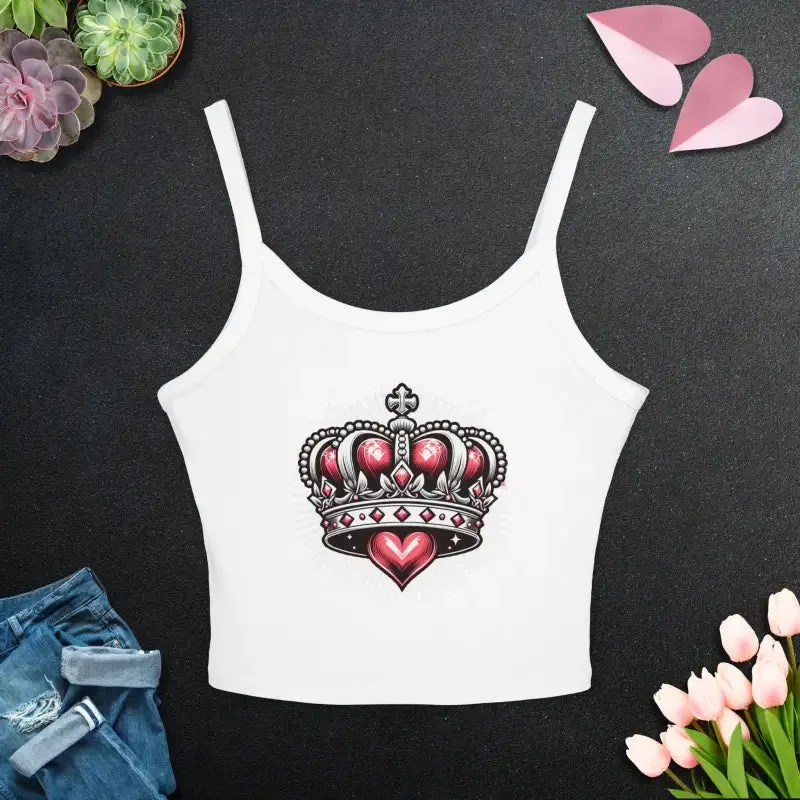 Royal Heart Crown Spaghetti Strap Tank for Instant Chic