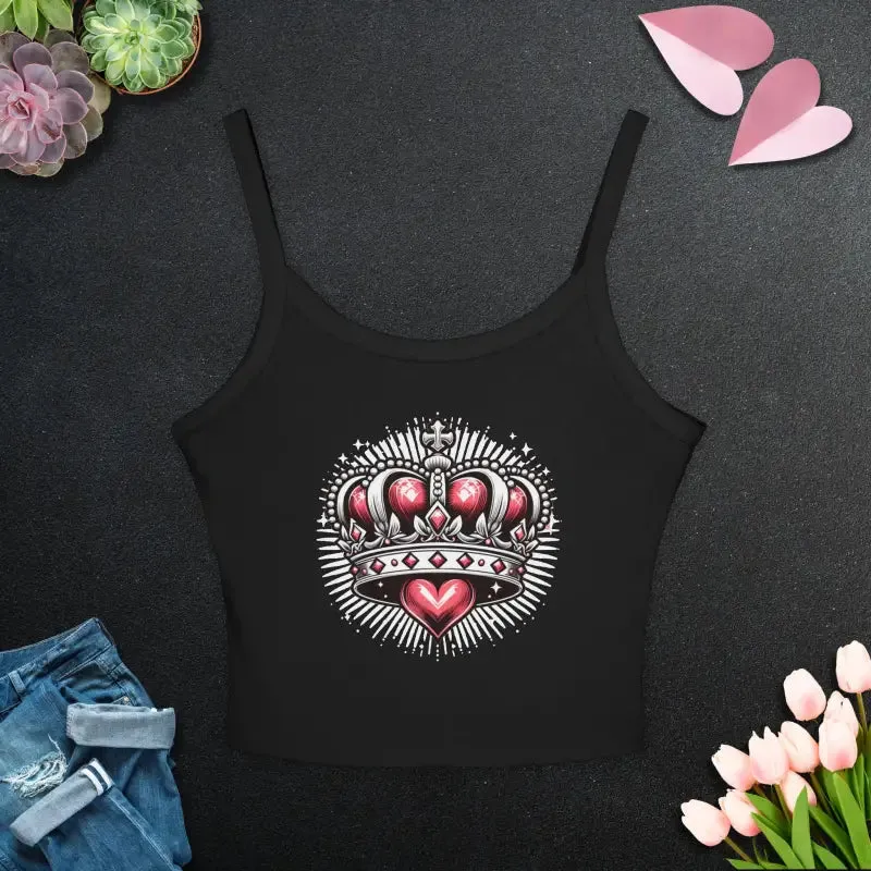 Royal Heart Crown Spaghetti Strap Tank for Instant Chic