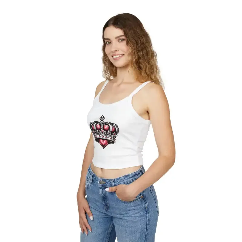 Royal Heart Crown Spaghetti Strap Tank for Instant Chic