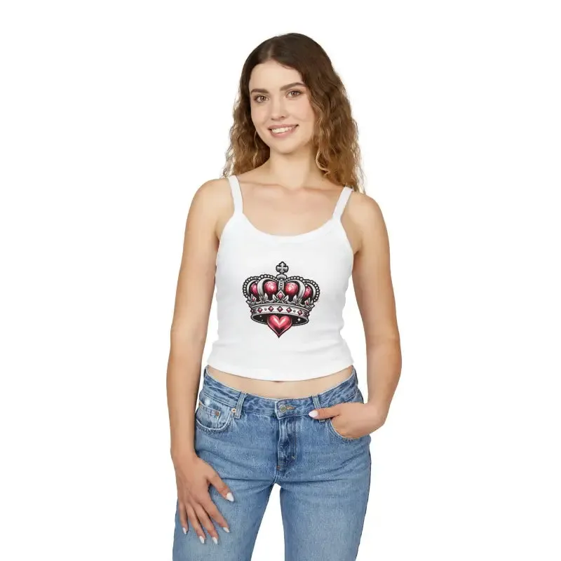 Royal Heart Crown Spaghetti Strap Tank for Instant Chic
