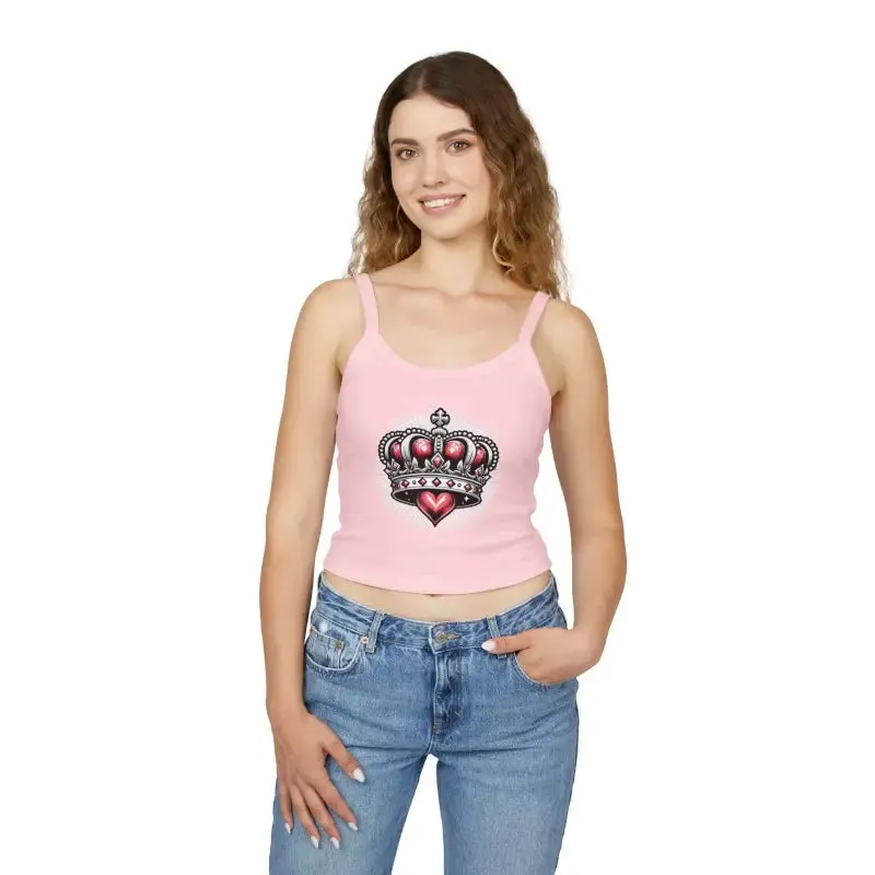 Royal Heart Crown Spaghetti Strap Tank for Instant Chic