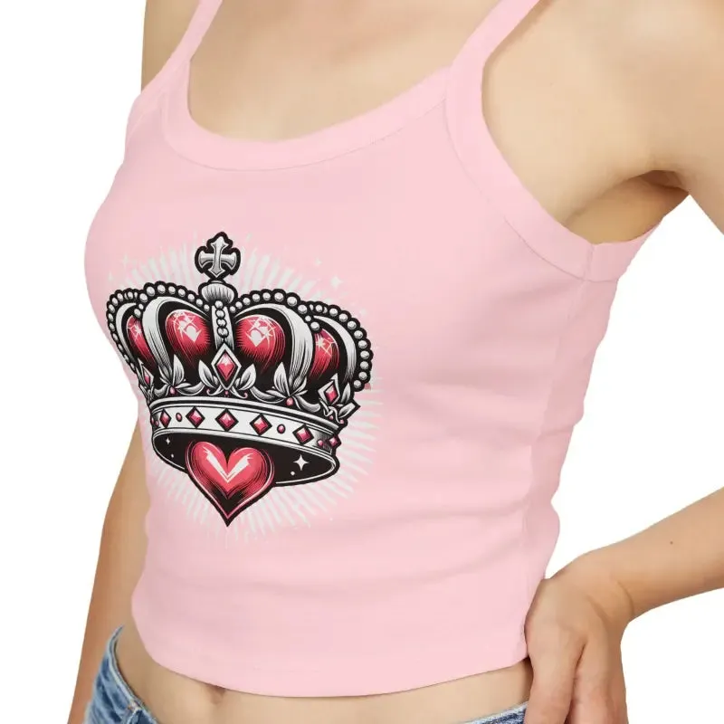 Royal Heart Crown Spaghetti Strap Tank for Instant Chic