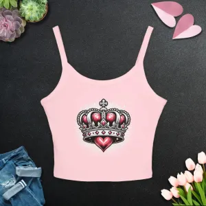 Royal Heart Crown Spaghetti Strap Tank for Instant Chic