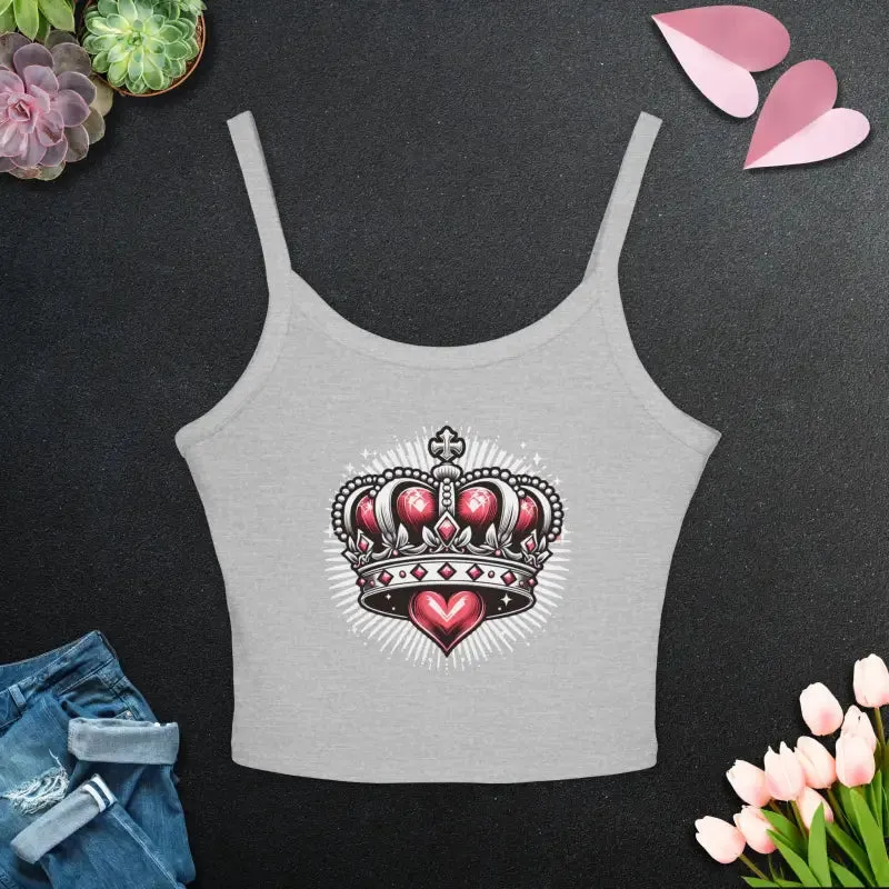 Royal Heart Crown Spaghetti Strap Tank for Instant Chic