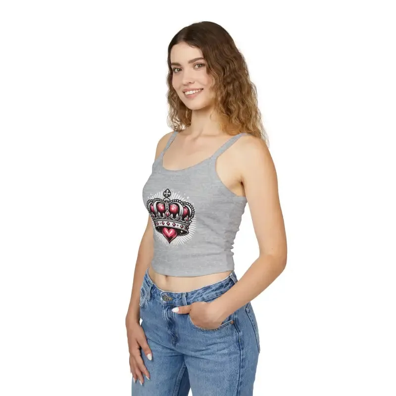 Royal Heart Crown Spaghetti Strap Tank for Instant Chic