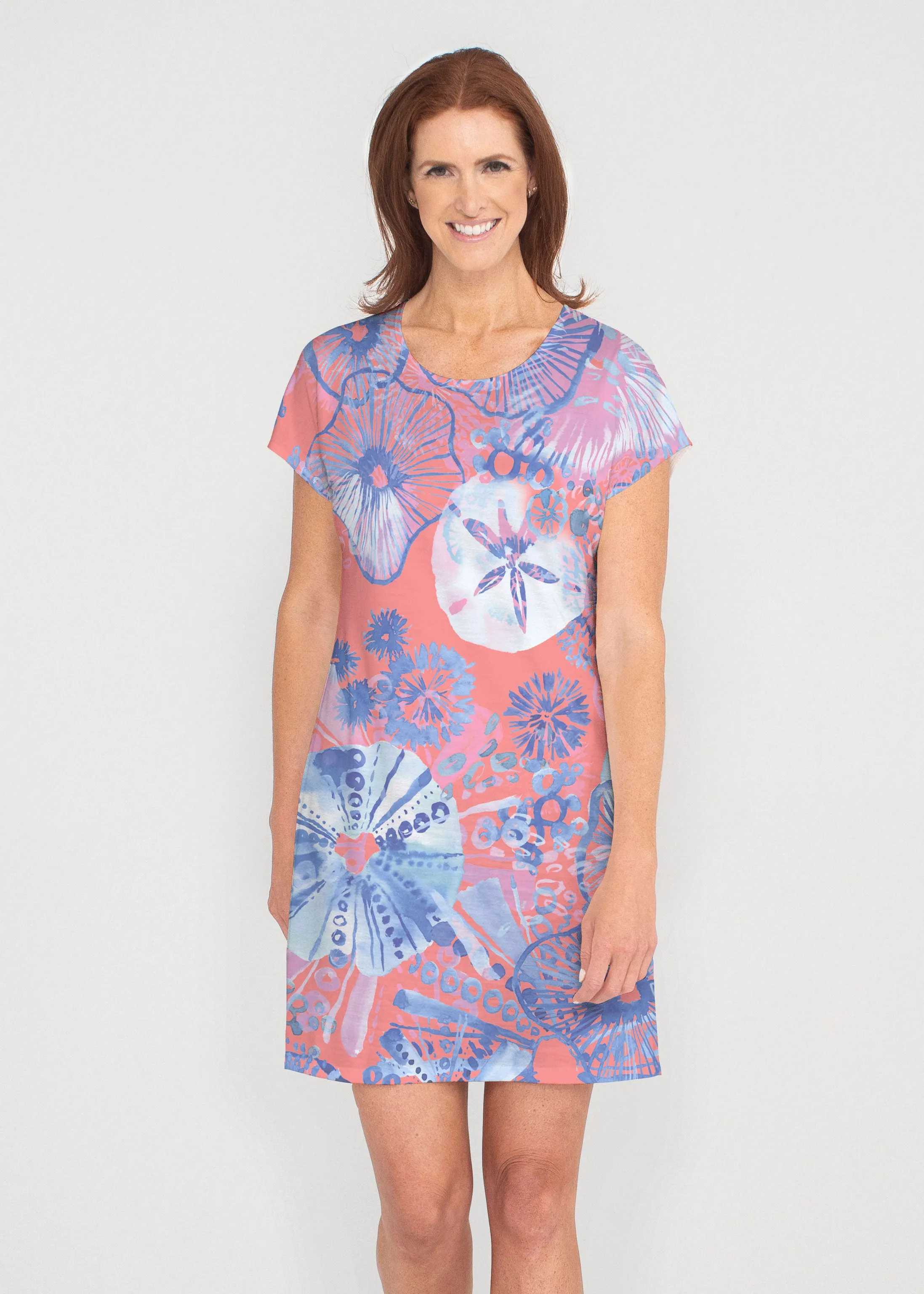 Sand Dollar (16257) ~ French Terry Short Sleeve Crew Dress