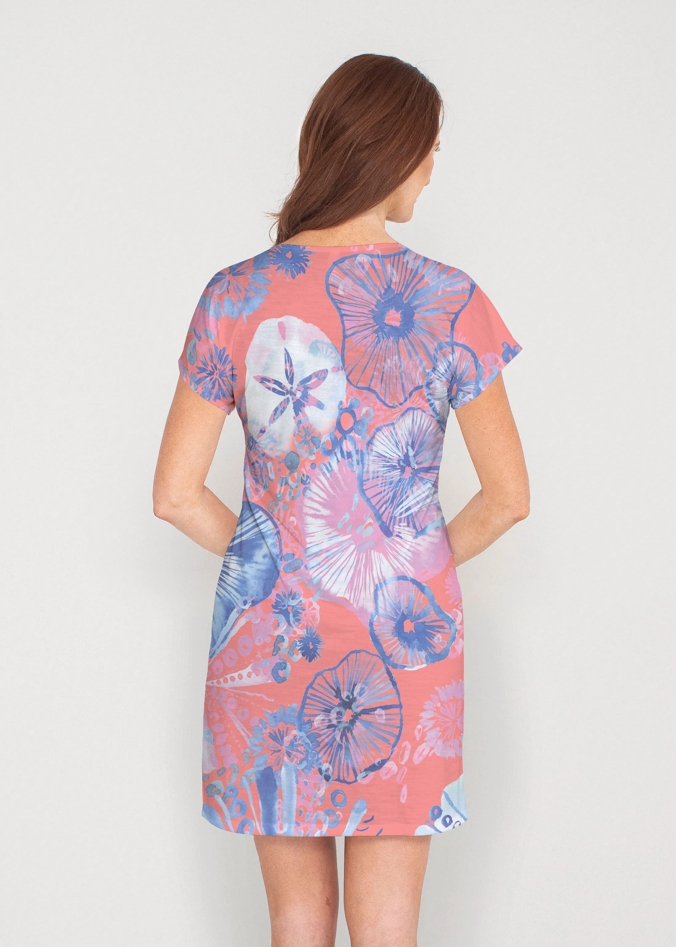 Sand Dollar (16257) ~ French Terry Short Sleeve Crew Dress